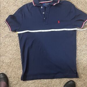 Polo by Ralph Lauren Men's Navy Polo Shirt with Red Accents